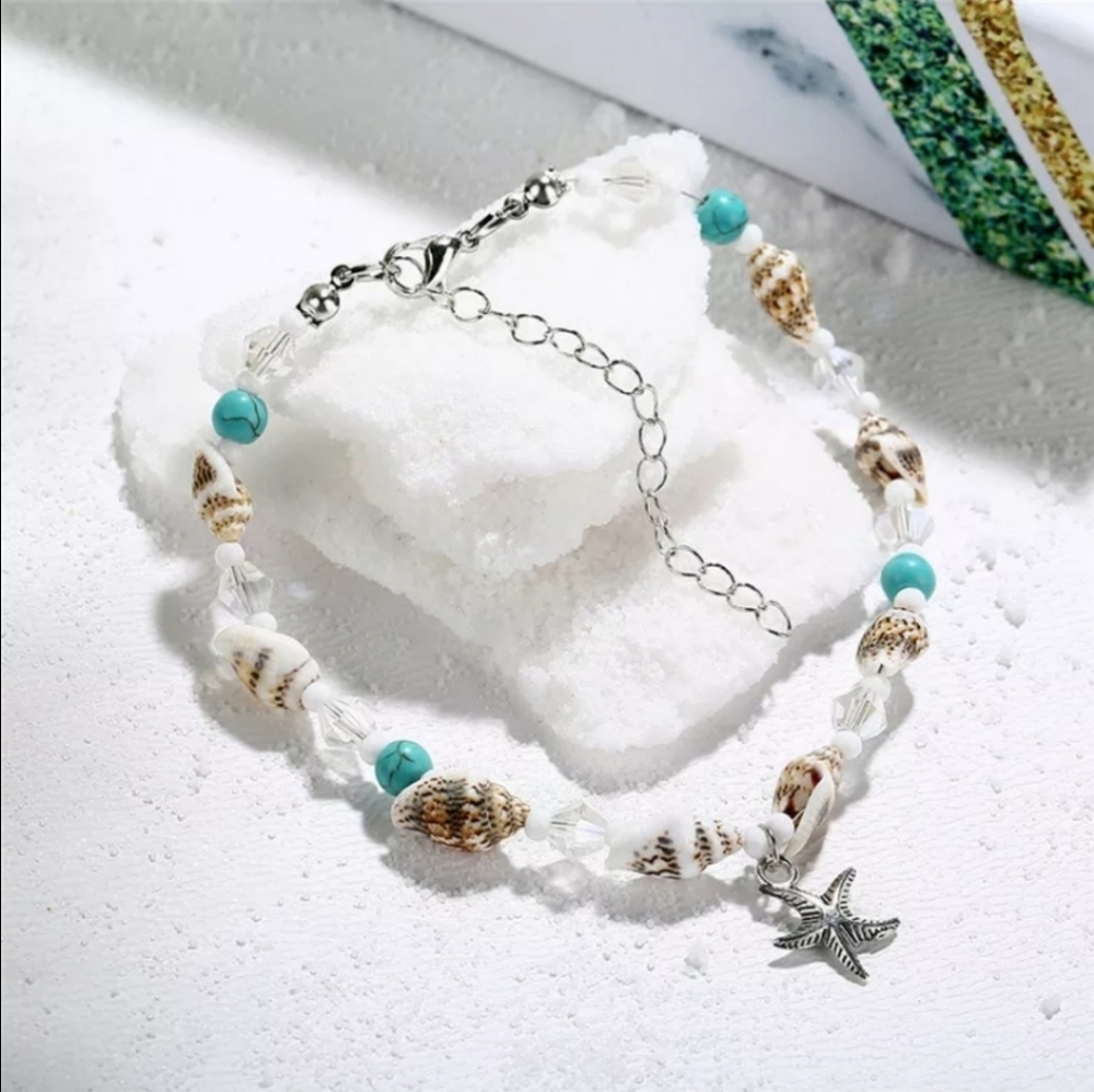 🐚New Starfish Shell Beach Ankle Bracelet - Picture 5 of 8